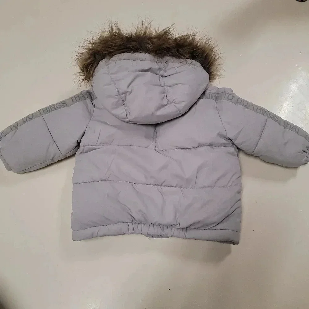 Zara grey winter puffer jacket kids 12 - 18